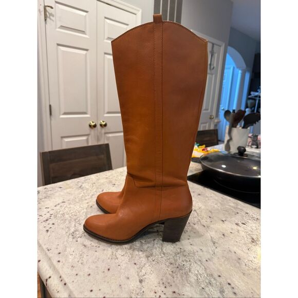 Lucky Brand Ebbie Tan Leather Heeled Boot sz 12 EUC - Picture 7 of 13